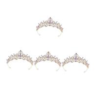 ZXGGASG 4pcs Crown Wedding Hair Accessories Rose Gold Sequin Bridesmaid Dress Wedding Bride Tiara Zinc Alloy