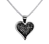 ZXGGASG Accessorie Elegant Black Crystal Women, Exquisite Choker Rhinestone - Zircon Pave Reunion Heart Necklace For Valentine Holiday