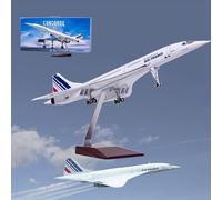 ZXGGASG Airplane Concorde France/British Aircraft Model Jet Plane Collectibles Resin with wheels Diecast for Collection(1/125 Air France)