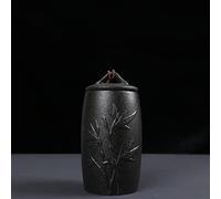 ZXGGASG Black And White Funeral Ashes Jar Urn For Cremation Pet Ashes Holder Ceramic Keepsake Ashes Urns Casket Seal Storage Jar Animal Urn(3)