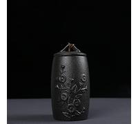 ZXGGASG Black And White Funeral Ashes Jar Urn For Cremation Pet Ashes Holder Ceramic Keepsake Ashes Urns Casket Seal Storage Jar Animal Urn(1)