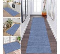 ZXGGASG Blue Non-Slip Runner Rug Long Hallways Kitchens Washable Corridor Mats Carpet x cm for Bedroom Living Room Entrance - Sold by the Metre