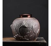 ZXGGASG Dear Pet Memorials Fallen Leaves Mourning Bird Pattern Ceramics Pet Cremation Urn Animal Urn(2)
