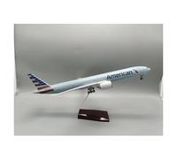 ZXGGASG Die-cast Metal Aircraft 47cm 1/157 Scale For B777 Airplane Model Toy W Light And Wheel Landing Gear Diecast Light Aircraft For Collection And Display(With light)