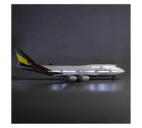 ZXGGASG Die-cast Metal Aircraft For B747 Asiana Aircraft Model 47cm 1:157 Scale Set Air Force Resin Collection Plane Adult Collection Ornament For Collection And Display(With light)