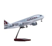 ZXGGASG Diecast Airplane Toys 47cm A380 Qatar Resin Model Aircraft Planes Toy Limited Edition For Collection And Display(With lamp)