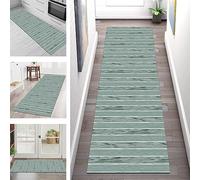 ZXGGASG Non-Slip Washable Carpet Runners for Hallways Long Dark Green Black Abstract 90x140CM Kitchen Living Room Floor Mats Ideal Entryway & Bedroom Doormat
