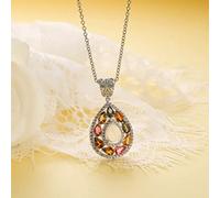 ZXGGASG Opal Pendant for Womem Natural Tourmaline Gem Water Shape Necklace Jewelry