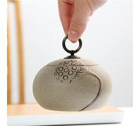 ZXGGASG Pottery Clay Urn For Human Ashes Chinese Painting Stoneware Caddy Airtight Pot Ceramic Storage Container Pet Casket Jar Animal Urn(S)