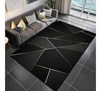 ZXGGASG Super Cozy Gamer for Boys Bedroom Living 3D Visual Cool Lines Pattern Non Slip Gaming Rug with Geometric Theme Perfect Game Room Decor Teen Kids Washable Black Carpet 40x60cm