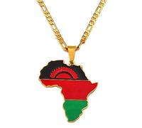 ZXGGASG - Trendy Malawi Africa Country Flag Map Necklace Pendant For Men'S And Women'S Couple Gift ui