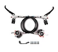 ZXGSXIOU MTB Hydraulic Disc Brake Set One-piece 2- Piston Right Front 800mm Left Rear 1400mm Ultra-light Aluminum CNC 3-finger Lever For 22.2mm Bicycle Handle