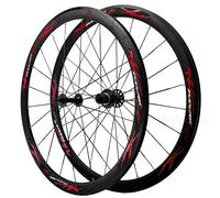 ZXGSXIOU Off Road Bicycle Wheels,Aluminium Alloy Front 2 Rear 4 Bearings Five Claw Tower Base for 700c*25-45c Tires Double Wall Rims 7-12 Speed Wheelset (Color : Black hub, Size 700c)