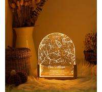 ZXH Personalised Couple Gifts,Custom Star Map by Date Night Light,The Night We Met Constellation Map Night Light Lamp Gifts for Anniversary Wedding Birthday Christmas
