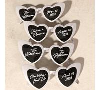 ZXH Personalised Heart Sunglasses Stickers, DIY Vinyl Decal Stickers, Custom Name Decals, Wedding, Bachelorette, Hen Do Party Supplies, Personalised Wedding Party Favours
