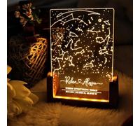 ZXH Personalised Star Map Light, Custom Star Map By Date Night Light, Constellation The Night We Met Personalized Night Light, Anniversary Wedding Gifts