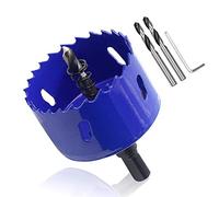 ZXHAO 2 3/8 inch 60 mm hole saw, 1 1/4 inch cutting depth HSS bi-metal hole cutter with hex shank drill bit adapter for wood cornhole boards plastic drywall fibreboard