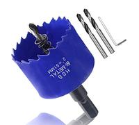 ZXHAO 2 inch 51 mm Hole Saw, 1 1/4 inch Cutting Depth HSS Bi-Metal Hole Cutter with Hex Shank Drill Bit Adapter for Wood Cornhole Boards Plastic Drywall Fibreboard