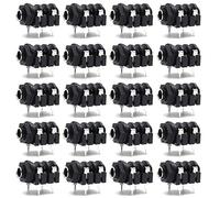 ZXHAO PCB Panel Mount 4 Pin 1/4" 6.35mm Female Socket Mono Headphone Jack Silver Thread 20pcs
