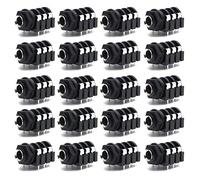 ZXHAO PCB Panel Mount 6 Pin 1/4" 6.35mm Female Socket Stereo Headphone Jack Silver Thread 20pcs