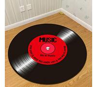 ZXHH Professional Non-Slip Soundproof Drum Rug, Round, 120cm Diameter, Polyester, Unisex, Machine Made, 6mm Thick, Water Resistant, Solid, Functional, Throw Rug, Musical Instrument Rug