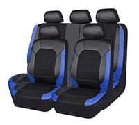 ZXHHXEB Car Seat Cover Sets for Ford Fiesta Mk7 2009 2010 2011 2012 2013 2014 2015 2016 2017, Non-Slip Waterproof Durable Leather Seat Covers Compatible Side Airbag, Car Accessories /9 pcs,Blue