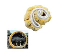 ZXHHXEB Plush Steering Wheel Cover,for Renault Koleos II HC 2017-2022 Car Steering Wheel Cover, Anti-slip, Warm Plush, Protector Stretch Auto Accessory Decoration,Yellow