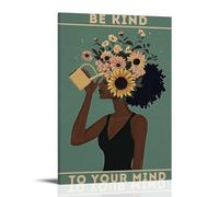 ZXHJDS Be Kind To Your Mind Waterproof Poster Wall Decoration Living Room Bathroom Kitchen Multifunctional Modern Printing Easy to Clean Decorative Gifts 08x12inch(20x30cm) Frame-style