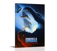 ZXHJDS Godzilla King of The MonstersWaterproof Poster Wall Decoration Living Room Bathroom Kitchen Multifunctional Modern Printing Easy to Clean Decorative Gifts12x18inch(30x45cm) Frame-style