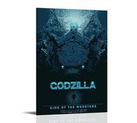 ZXHJDS Godzilla King of The MonstersWaterproof Poster Wall Decoration Living Room Bathroom Kitchen Multifunctional Modern Printing Easy to Clean Decorative Gifts24x36inch(60x90cm) Frame-style