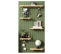ZXHKZDX Pegboard Combination Kit, Wood Perforated Board, Wall-mounted Display Peg Board, Storage Rack With Small Wooden Stick For Garage(Green B,60X120X2cm)