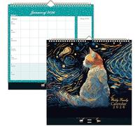 ZXHQ 2026 Family Calendar for UK- Jan-Dec 2026, 30.5 x 32cm, 52 Weeks, One Week Per Page, 6-Column Layout, Wall Calendar & Family Planner 2026, UK Holidays, Back Pocket