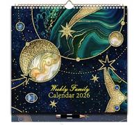 ZXHQ 2026 Weekly Family Calendar Planner UK, Jan.2026 - Dec.2026, Size 30.5 x 32cm, 52 Weeks 6 Column Layout, Wall Calendar 2026, 2026 Family Planner, with UK Holidays, Storage Pocket, Planet