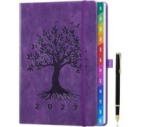 ZXHQ 2027 Diary Week-to-View A5, Embossed Tree of Life Cover, Lavender