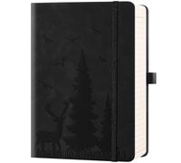 ZXHQ 365 Pages Lined Journal Notebook, (15.5cm x 21.5cm) Hardcover Embossed PU Leather Cover, Journal for Women Men Writing a5 Notebook,100 GSM Paper, Fine Inner Pocket - Black