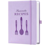 ZXHQ Blank Recipe Book to Write Your Own Recipes - Room for 124 Recipes, Hardcover, 120 Gsm Thick Paper, Family Cookbook Journal Notebook, Size A5(5.4" × 8.5") - Orchid