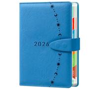 ZXHQ Diary 2026 Page a Day A5, Jan-Dec, 2026 Diary Day to View, Full Year Daily Planner with Monthly Overview, UK Holiday, Colorful Tabs, Fine Inner Pocket, 5.9" × 8.5"- Blue