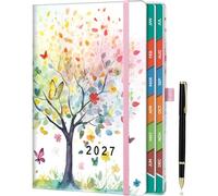 ZXHQ Diary 2027 Page a Day A5 from Jan to Dec, 2027 Diary Day to View, Daily Planner with Monthly Overviews, UK Holiday, Colorful Tabs, Pen Set and Inner Pocket, 5.9" × 8.5"- Dreamy Tree
