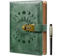 ZXHQ Lock Diary with Pen, Secret Diary with Lock, A5 Ruled 240 Pages PU Leather Journal with Lock, Refillable,Brown Edge,A5 Premium Grey