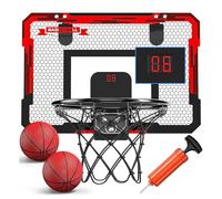 zxhrybh Indoor Basketball Hoop, Over-the-Door Basketball Goal with LED Scoreboard and Balls, Fun Basketball Gift for Boys and Girls