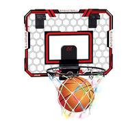 zxhrybh Over The Door Basketball Hoop, with LED Lights and Electronic Scoreboard, Indoor Basketball Goal for Kids, Teens and Adults, Gift for Boys(Red)