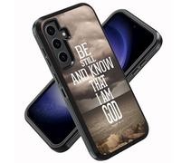 ZXHSBROK for Samsung Galaxy S25 FE Case, Military Grade Heavy Duty 3-Layer Shockproof Drop Phone Protective Cover for Samsung Galaxy S25 FE 5G 6.7 Inch, Christian Cross Bible Verse Psalm 46:10
