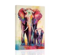 ZXHYWYM Abstract Elephant Wall Art African Wildlife Painting Colorful Aniamls Picture Graffiti Elephant Canvas Print for Home Living Room Decor Frame (C, (40.00 x 60.00 cms))