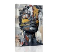 ZXHYWYM African American Abstract Wall Art Black Art Wall Decor Framed Black Woman Picture Prints Black Girl Painting Canvas Girl Bedroom Home Decor (A, (40.00 x 60.00 cms))