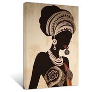 ZXHYWYM African Women Canvas Wall Art Traditional Black Girl Portrait Painting Prints Africa Tribal Ethnic Ancient Tribe Picture Retro Style Artwork Decor(Picture-5, (16.00" x 24.00"))