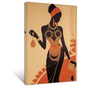ZXHYWYM African Women Canvas Wall Art Traditional Black Girl Portrait Painting Prints Africa Tribal Ethnic Ancient Tribe Picture Retro Style Artwork Decor(Picture-3, (20.00" x 30.00"))