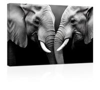 ZXHYWYM Black and White Elephant Canvas Wall Art African Forest Wildlife Pictures Prints Animals Paintings Office Wall Decor Framed(2, (16.00" x 24.00"))