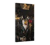 ZXHYWYM Black King Wall Art African American Black Man Canvas Painting Gold Crown Picture Prints Man Room Wall Decor Bedroom Office Decor Framed (Gold, (30.00 x 60.00 cms))