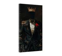 ZXHYWYM Black King Wall Art African American Black Man Canvas Painting Gold Crown Picture Prints Man Room Wall Decor Bedroom Office Decor Framed (White, (30.00 x 60.00 cms))
