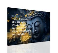 ZXHYWYM Buddha Wall Art Buddhist Motivational Quotes Wall Decor Zen Pictures Spiritual Canvas Prints for Office Spa Yoga Room Bathroom Decor Framed (30 x 45 cms)